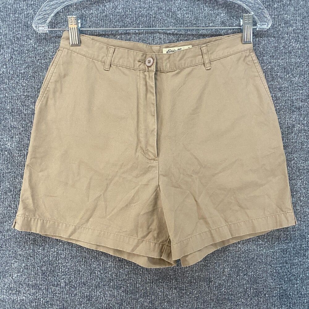 Eddie Bauer Shorts Womens‎ 4 Brown High Rise Flat Front Safari Outdoor Casual